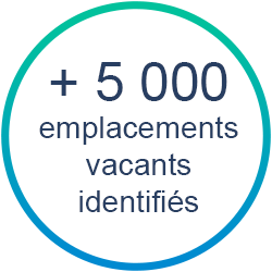 + 5 000 emplacements vacants identifiés